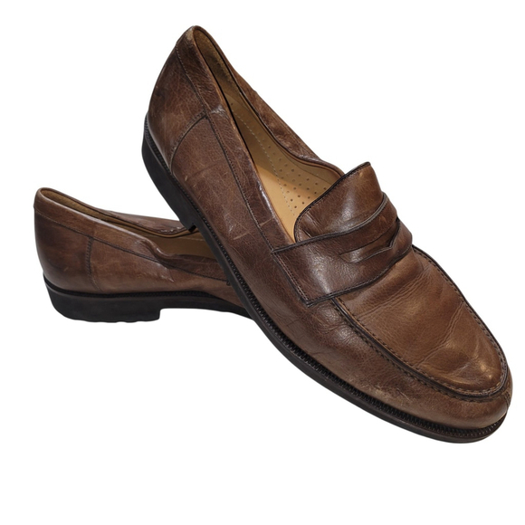 Magnanni Men\'s Brown Leather Loafers Style 11908 Size 10M main image 4
